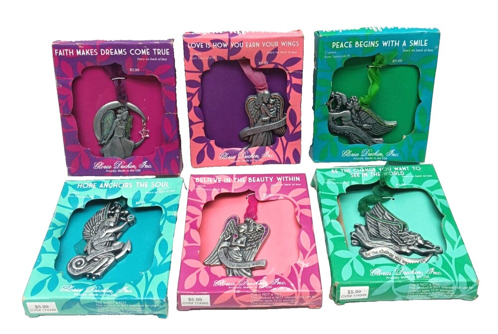 [6x] The Spirit of Angels Create Joy Gloria Duchin Ornament Story Made In USA